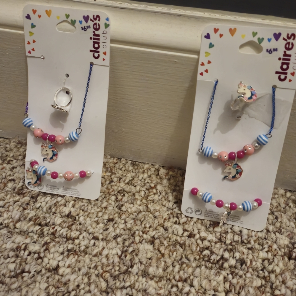 Claire's Unicorn Jewelry Set for Kids - Pink and Blue